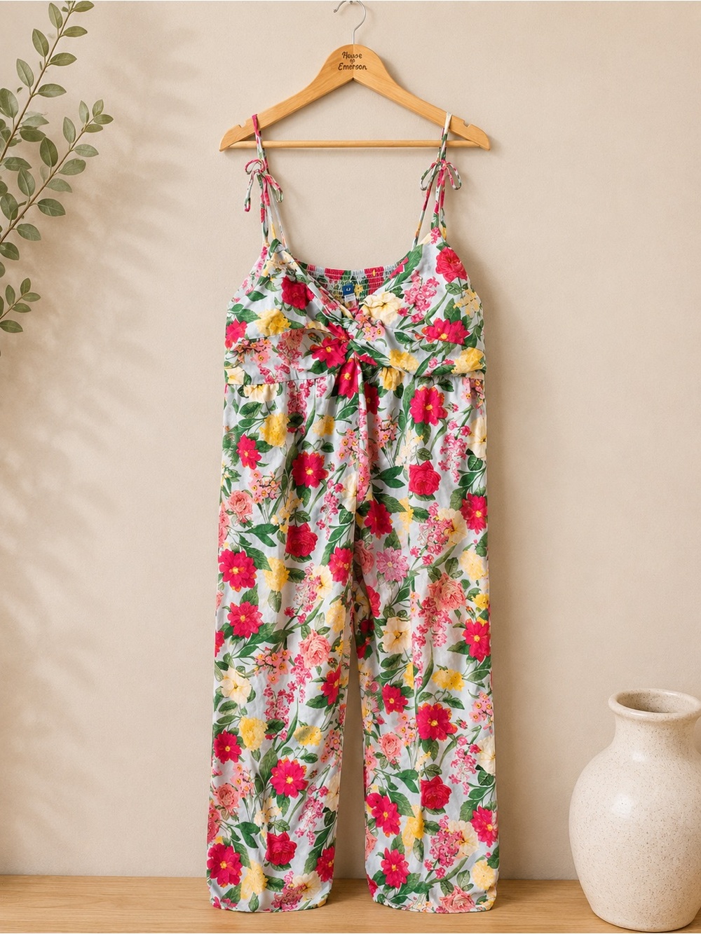Old Navy Floral Wide-Leg Jumpsuit Size 2X